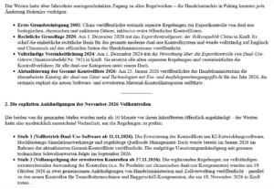 ai-cast/ CHN-Dual-Use-Kontrollen: Der Westen versäumte 2 Jahre und steht nun vor einer Gefahrenzone maximale
