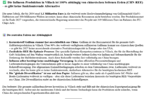 ai-cast/ Infeneon baut Halbleiterwerk in Ö-Villach= zu 100 % von CHN-REE (Seltenen Erden) abhängig.